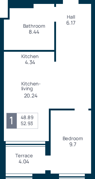 1 room apartment, №20